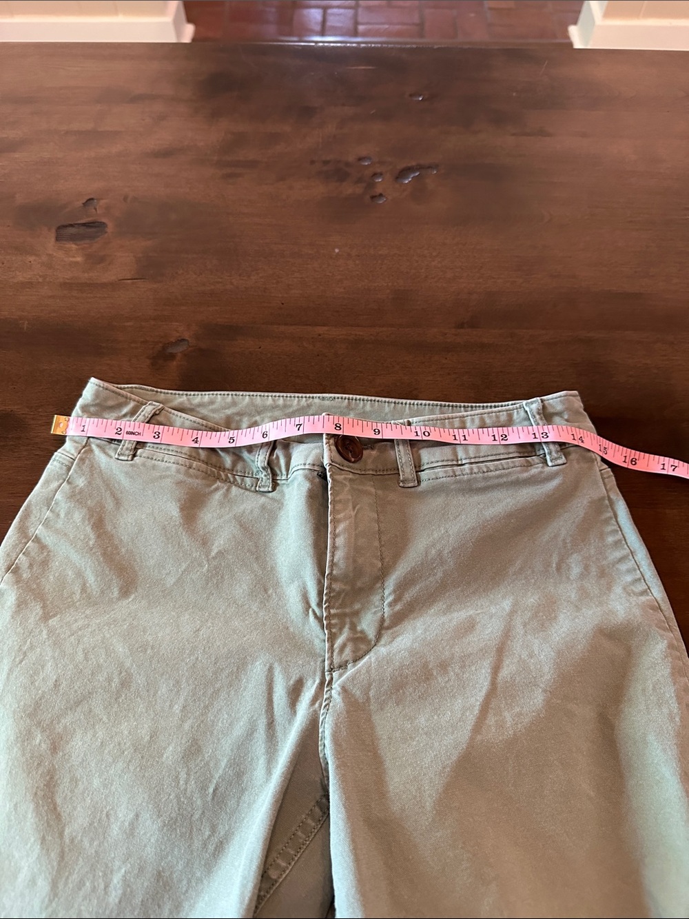 Old Navy Women's Straight Leg Trousers in Sage Green - Picture 5 of 6